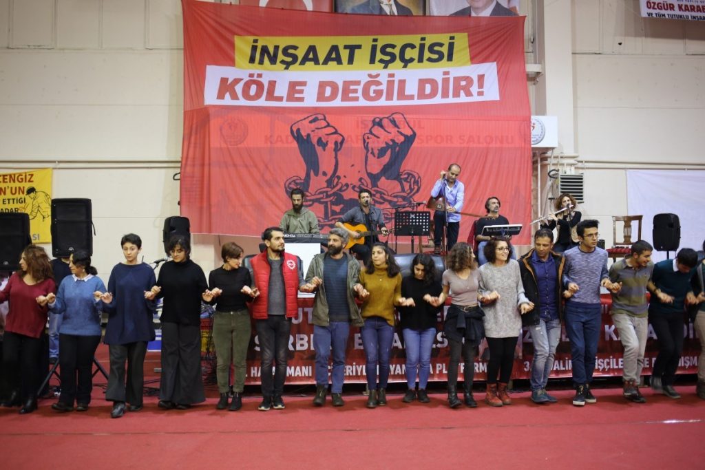 Tutuklu inşaat işçileriyle dayanışma etkinliği gerçekleştirildi