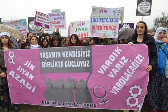 Dersim Mazgirt'de kadınlar tacize karşı açıklama yaptı